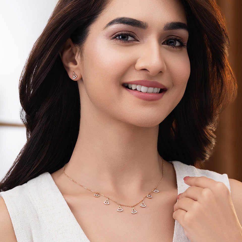Prism Drop Diamond Necklace Set