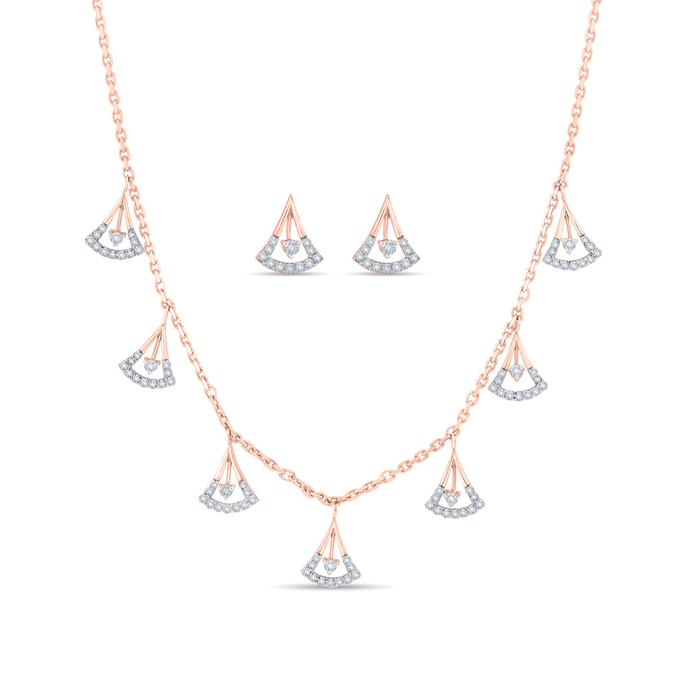 Prism Drop Diamond Necklace Set