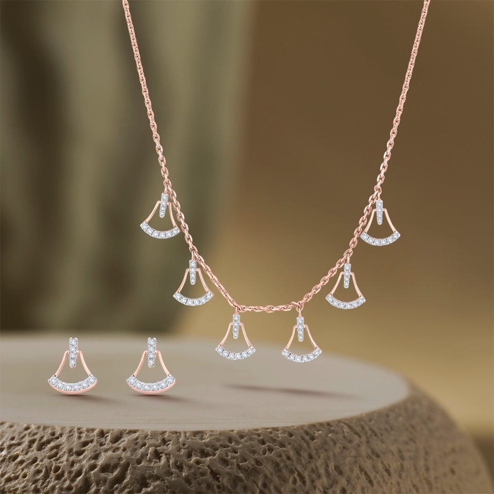 Shining Bells Diamond Necklace Set