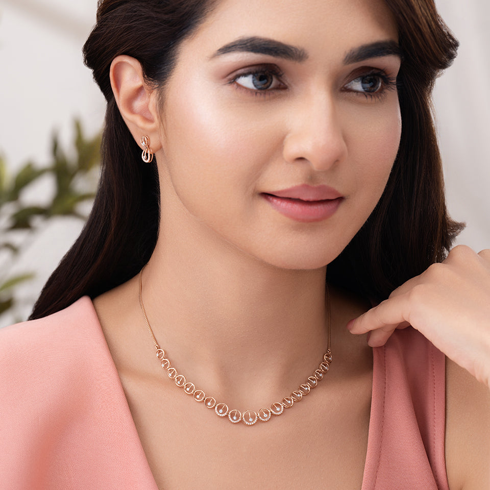 Glitterling Orbits Diamond Necklace Set
