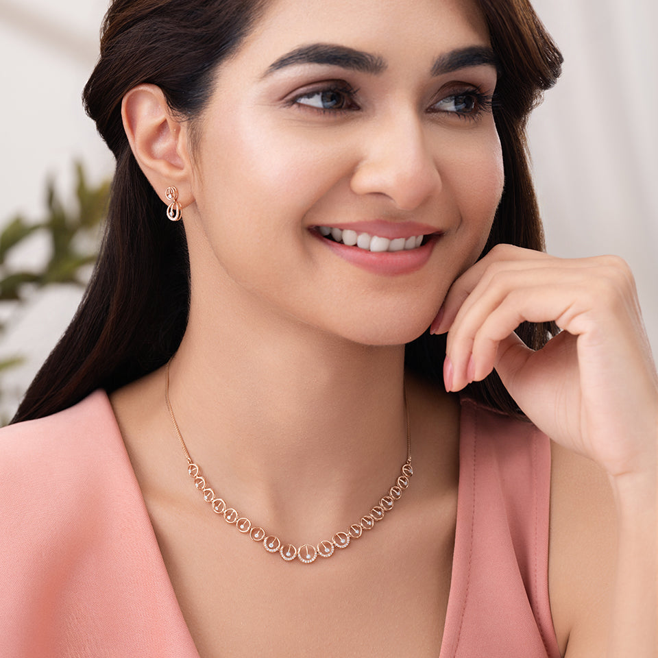 Glitterling Orbits Diamond Necklace Set