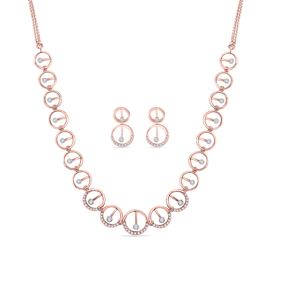 Glitterling Orbits Diamond Necklace Set