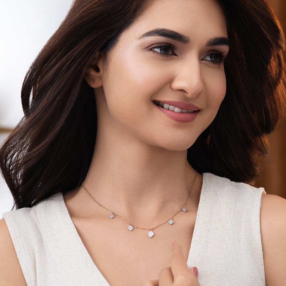 Ethereal Squares Diamond Necklace