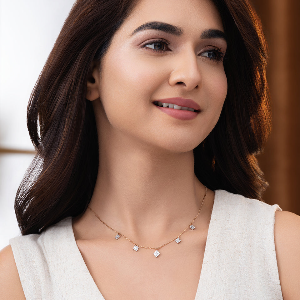 Ethereal Squares Diamond Necklace