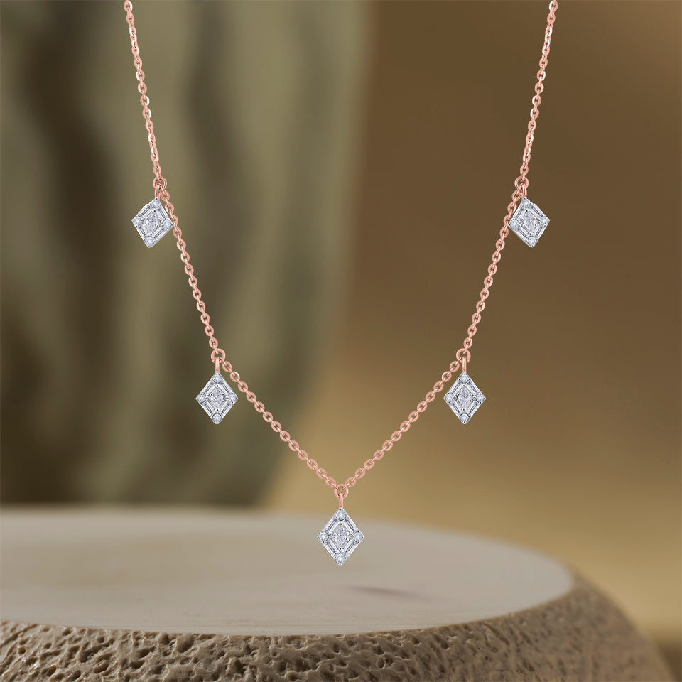 Ethereal Squares Diamond Necklace