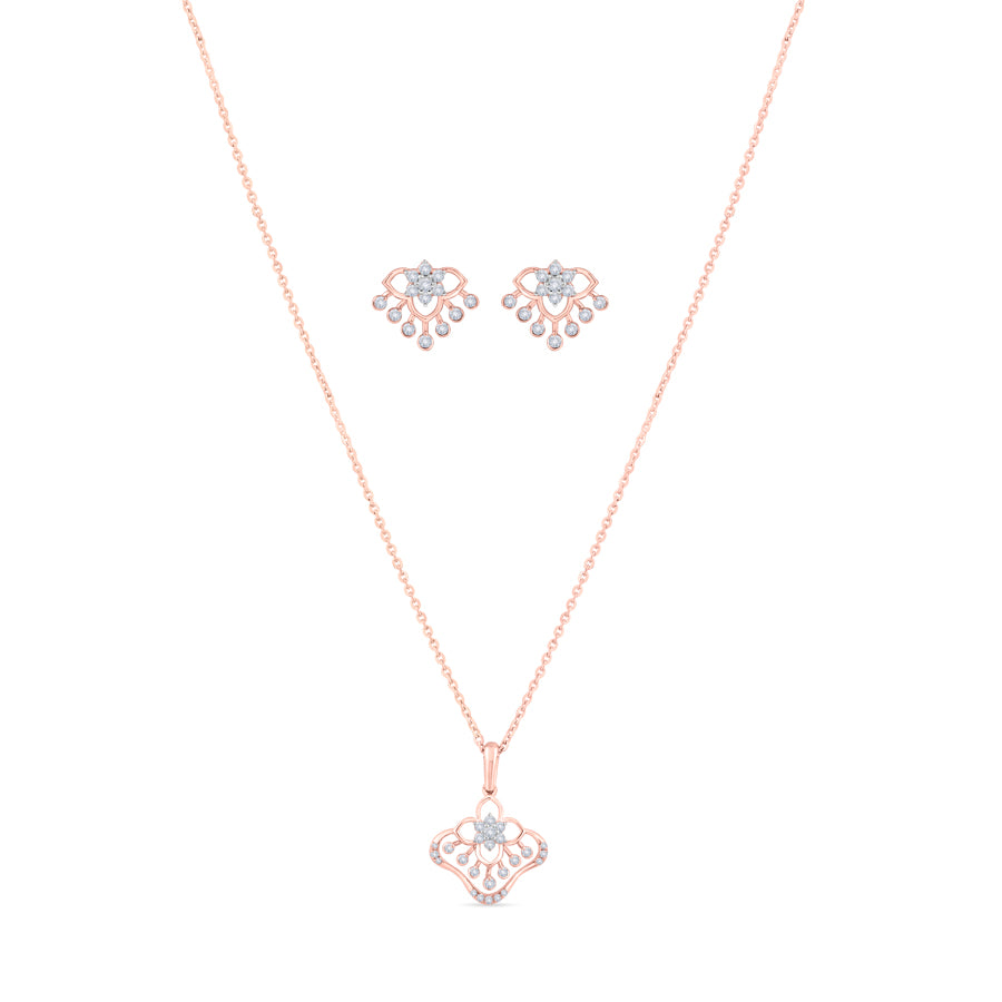 Vintage Filigree Diamond Necklace Set