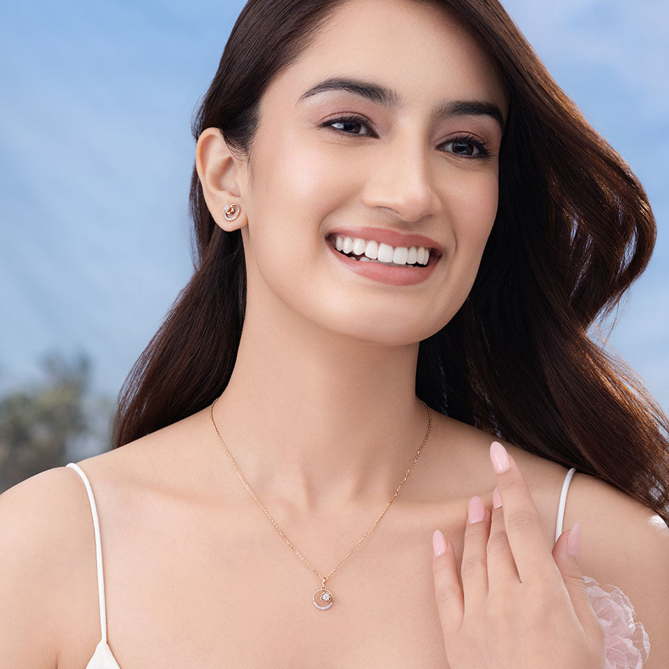 Lunar Bloom Diamond Necklace Set
