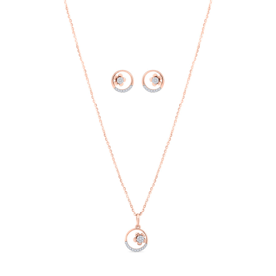 Lunar Bloom Diamond Necklace Set