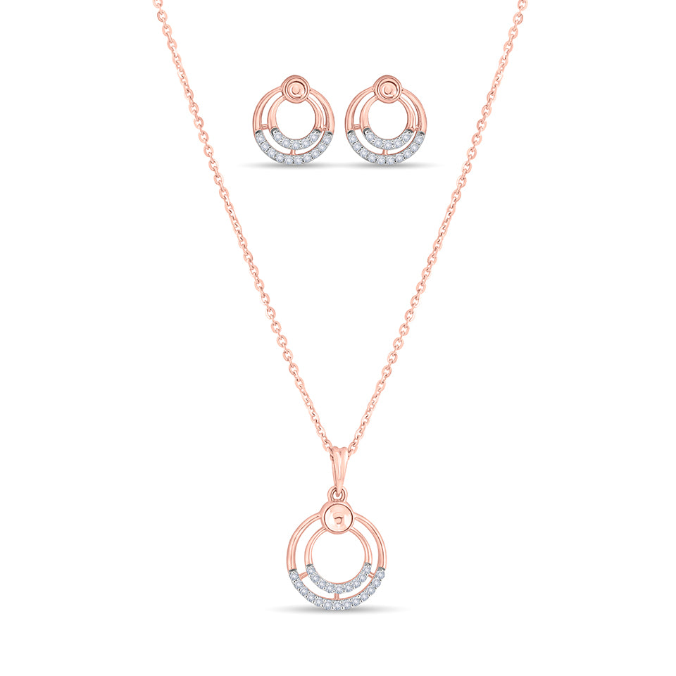 Ornate Orbits Diamond Necklace Set