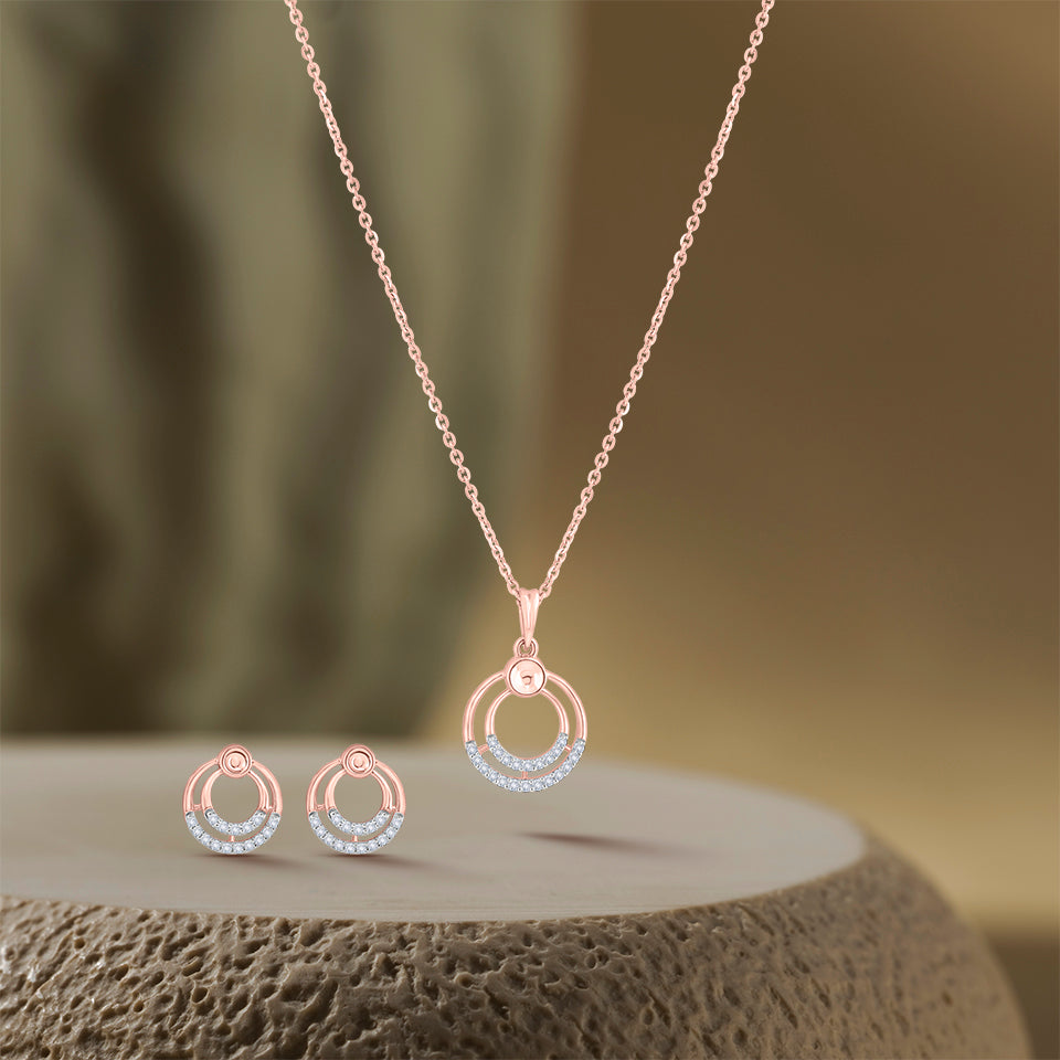 Ornate Orbits Diamond Necklace Set