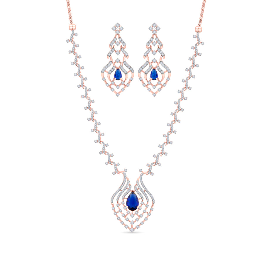 Sapphire Grace Diamond Necklace Set