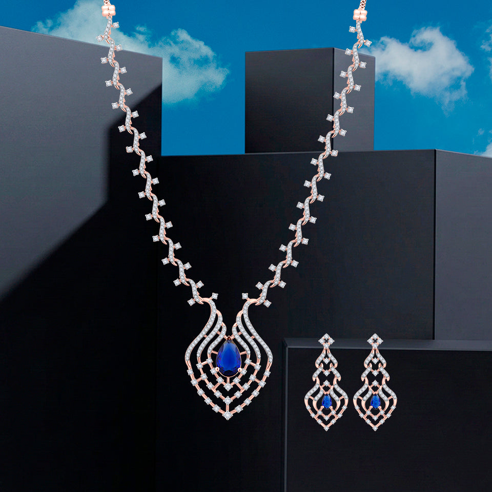 Sapphire Grace Diamond Necklace Set