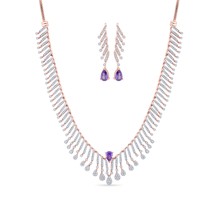 Crystal Crest Diamond Necklace Set