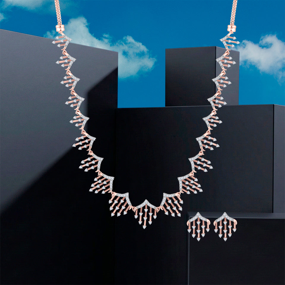 Sunshine Arrows Diamond Necklace Set