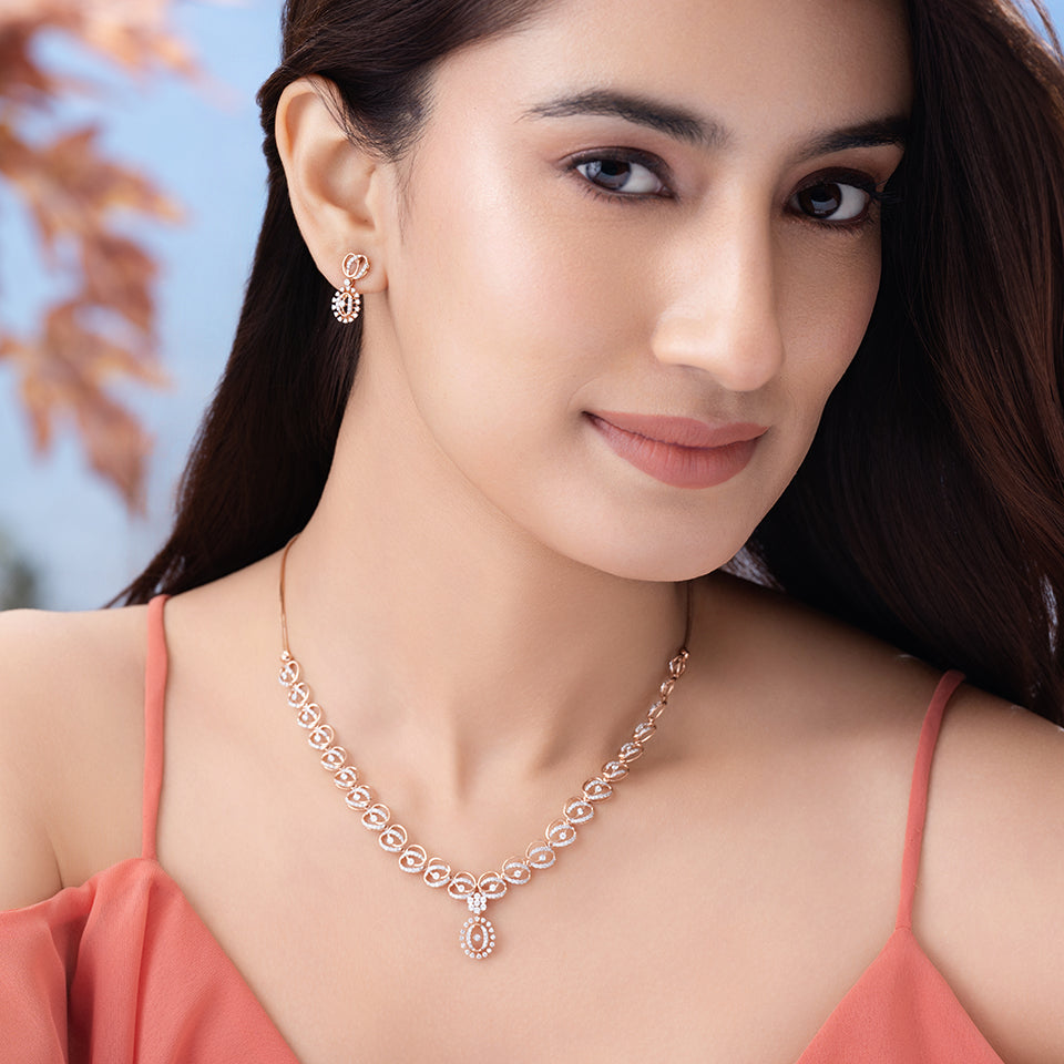 Starlight Ovals Diamond Necklace Set