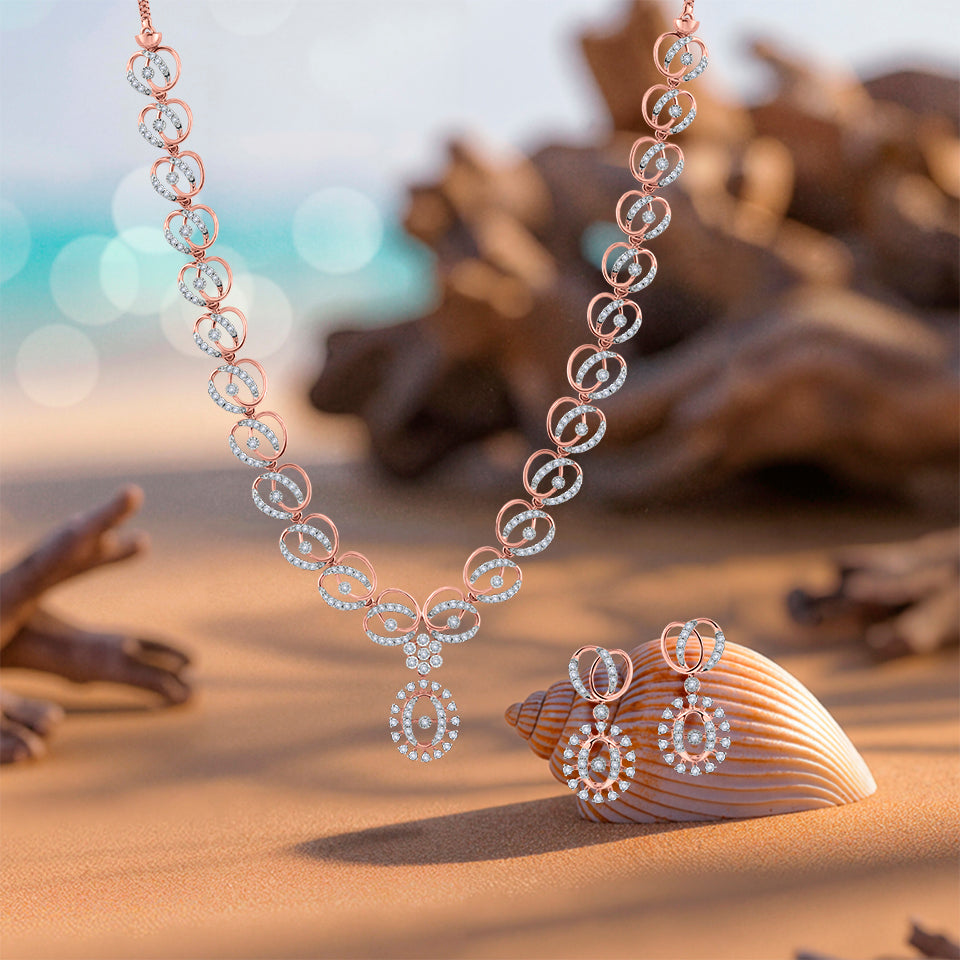 Starlight Ovals Diamond Necklace Set