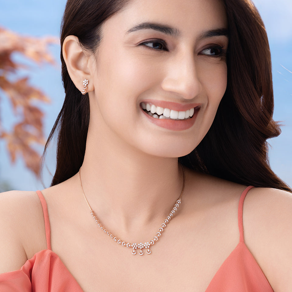 Majestic Roseate Diamond Necklace Set