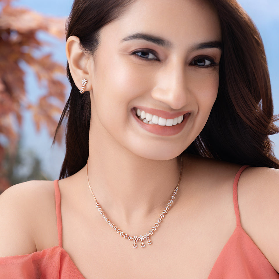 Majestic Roseate Diamond Necklace Set