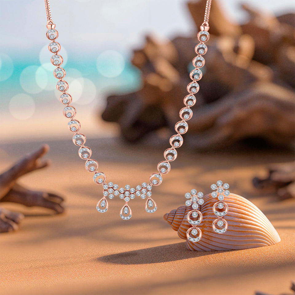 Majestic Roseate Diamond Necklace Set