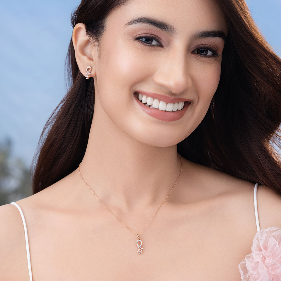 Floral Loop Diamond Necklace Set