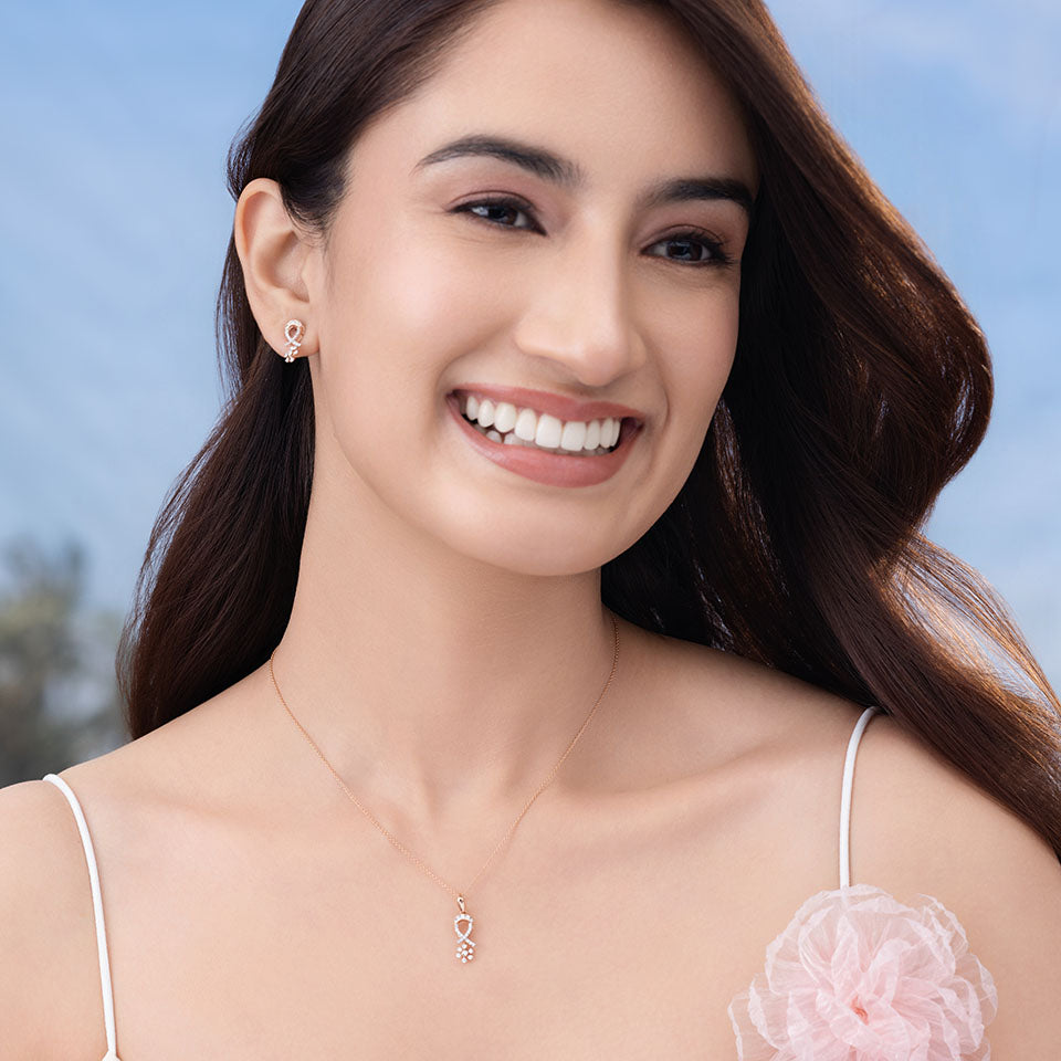 Floral Loop Diamond Necklace Set