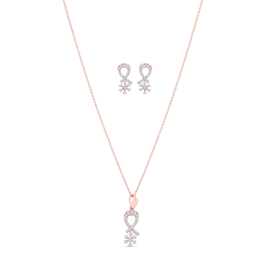 Floral Loop Diamond Necklace Set