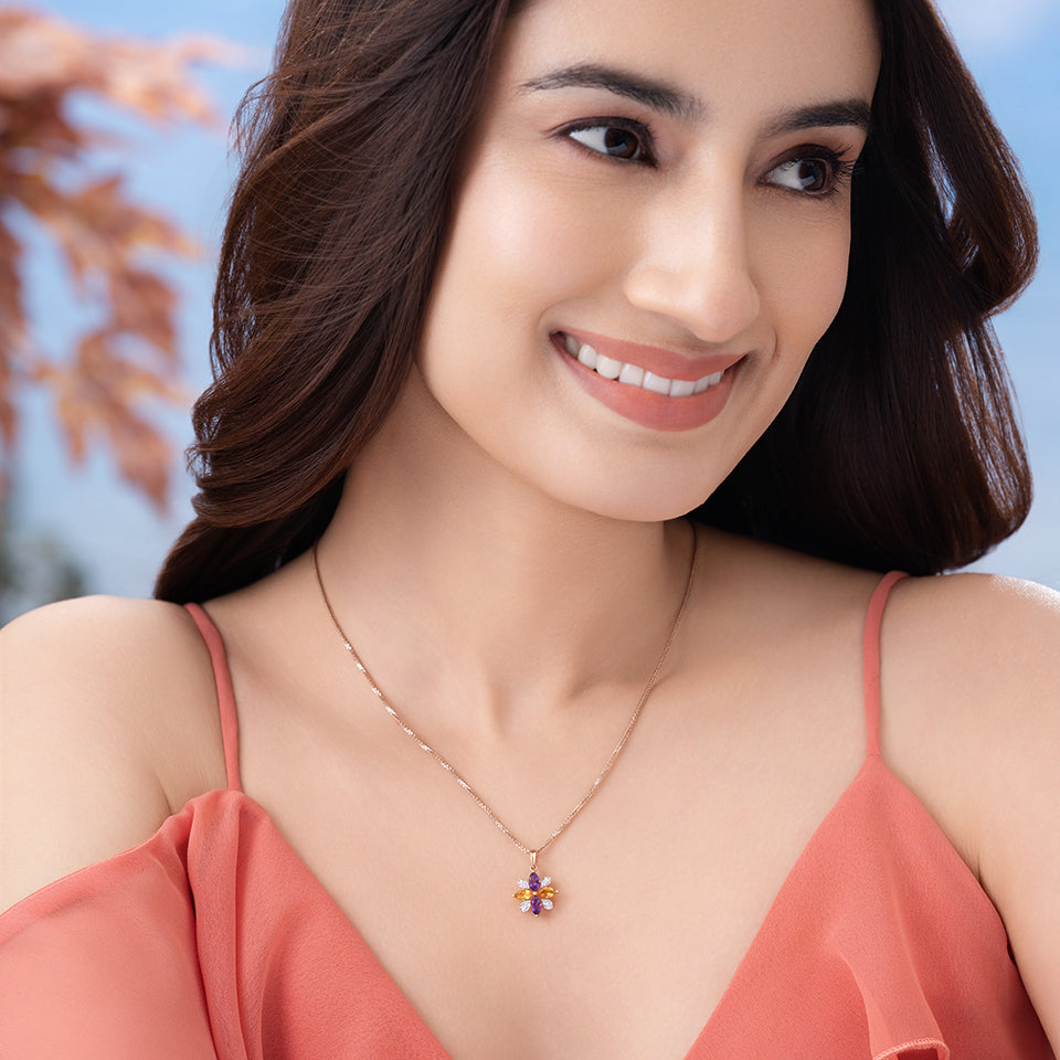 Vibrant Marquise Diamond Chain Pendant