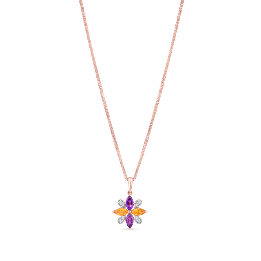 Vibrant Marquise Diamond Chain Pendant