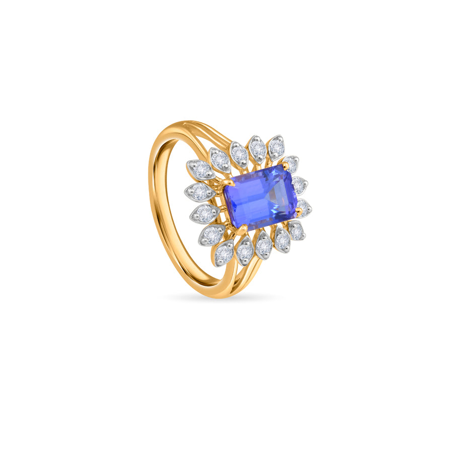 Violet Azure Diamond Finger Ring
