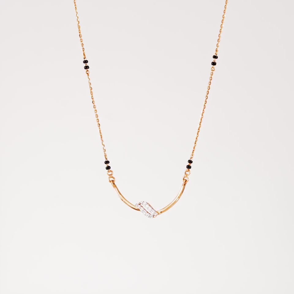 Shining Dual Swirl Diamond Mangalsutra