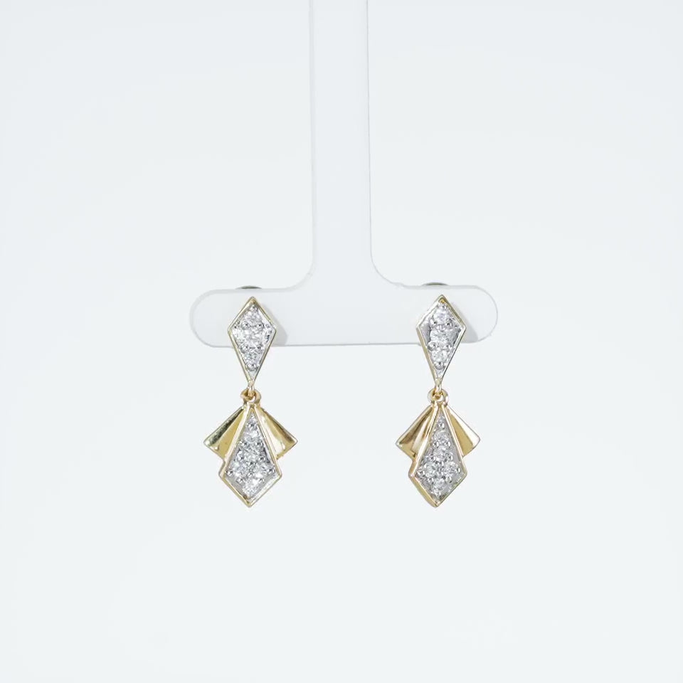 Golden Mosaic Diamond Earrings