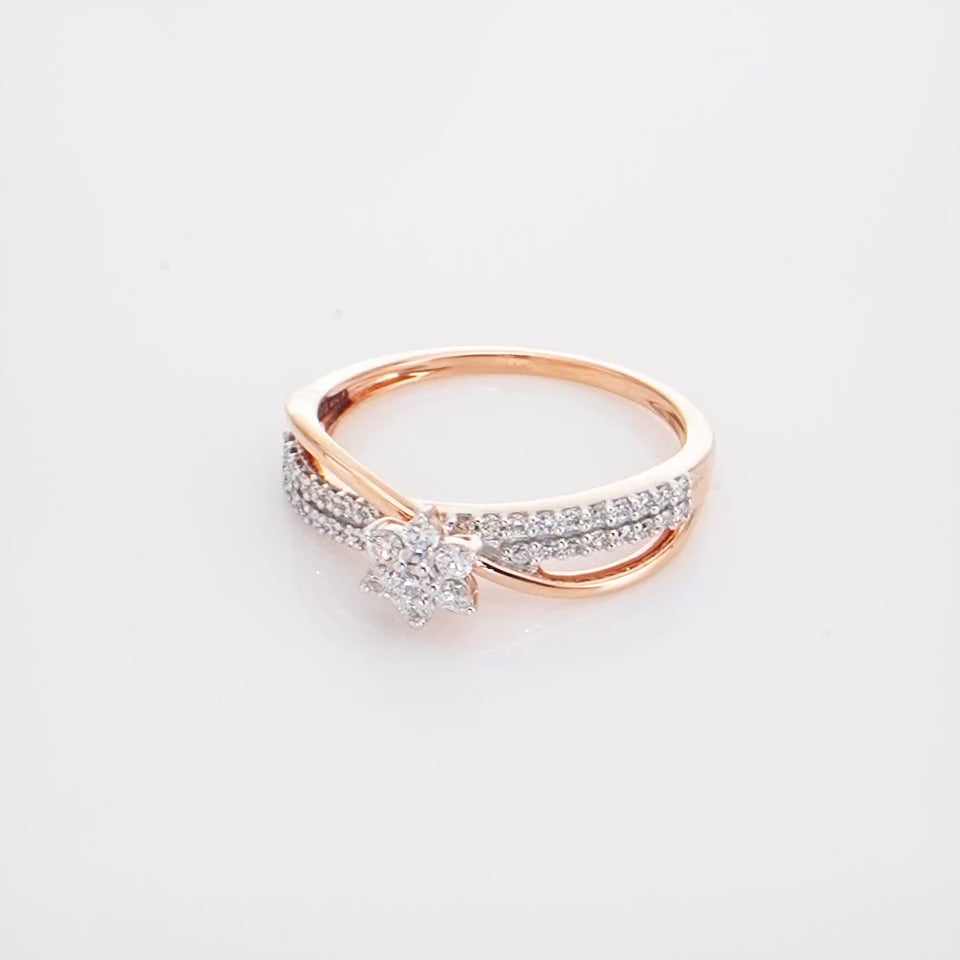 Floral Path Diamond Finger Ring