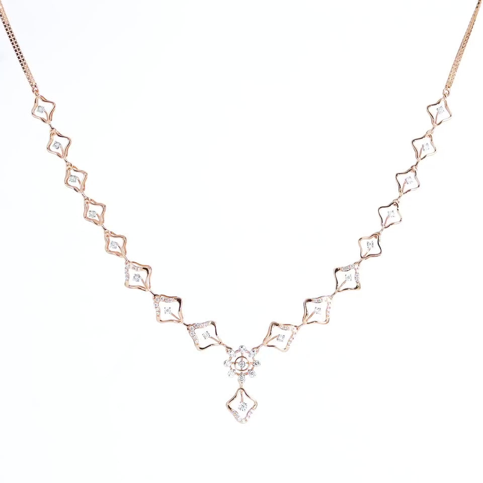 Sparkle Lattice Dianmond Necklace Set