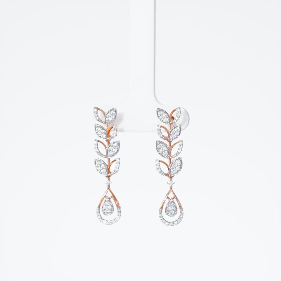 Floral Foliage Diamond Necklace Set