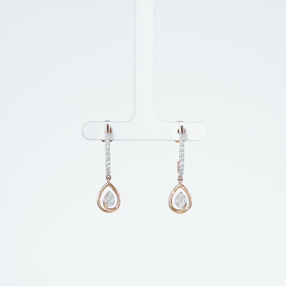 Dangling Drop Diamond Earrings