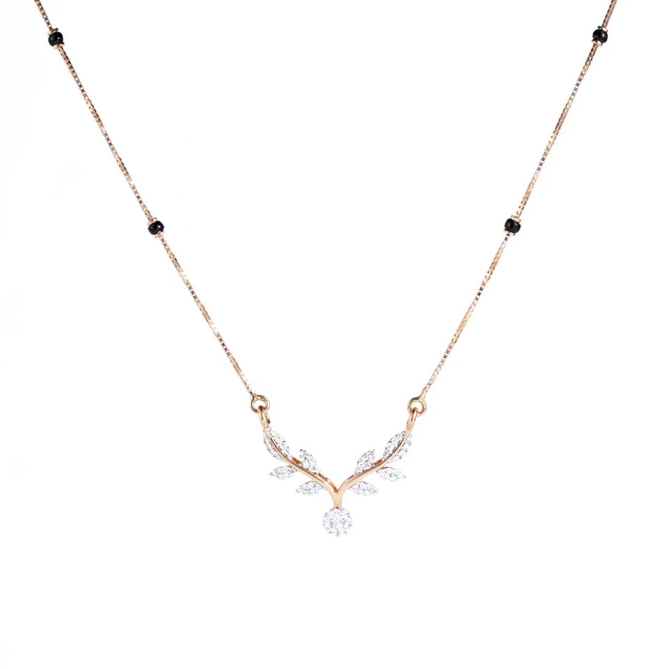Luminous Leaflet Diamond Mangalsutra