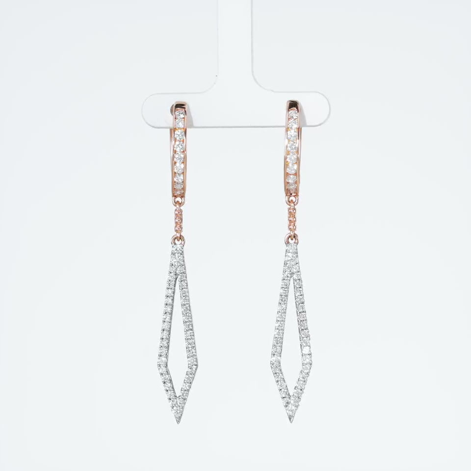 Shining Spear Diamond Earrings