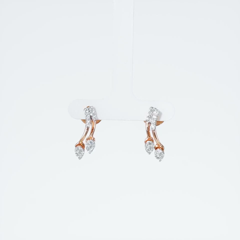 Twin Bud Diamond Earring