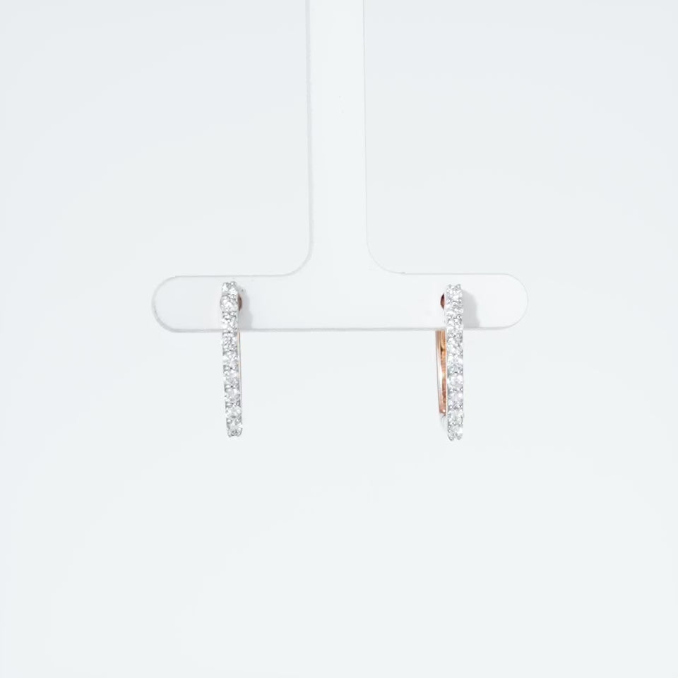 Square Hoop Diamond Earrings