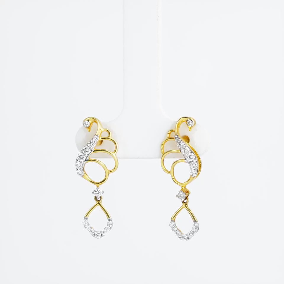 Graceful Peacock Diamond Earrings