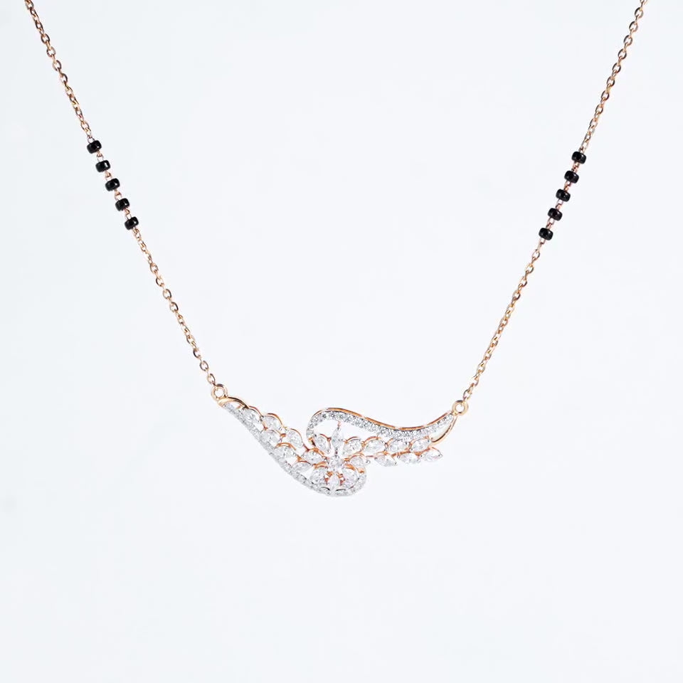 Floral Swirl Filigree Diamond Mangalsutra