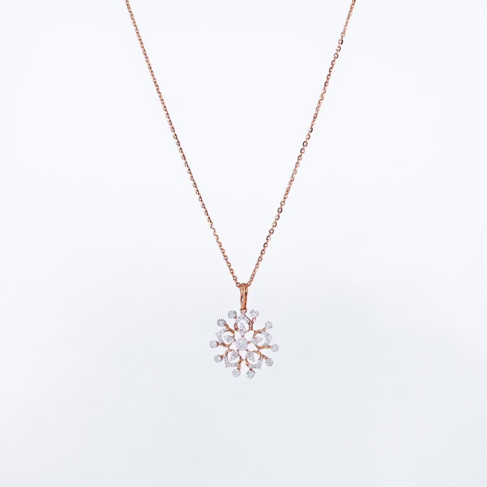 Shining Snowflake Diamond Necklace Set