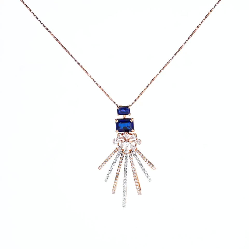 Sapphire Radiance Diamond Necklace Set