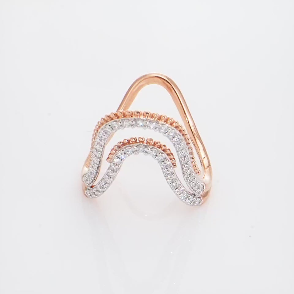 Vanki Shaped Diamond Finger Ring