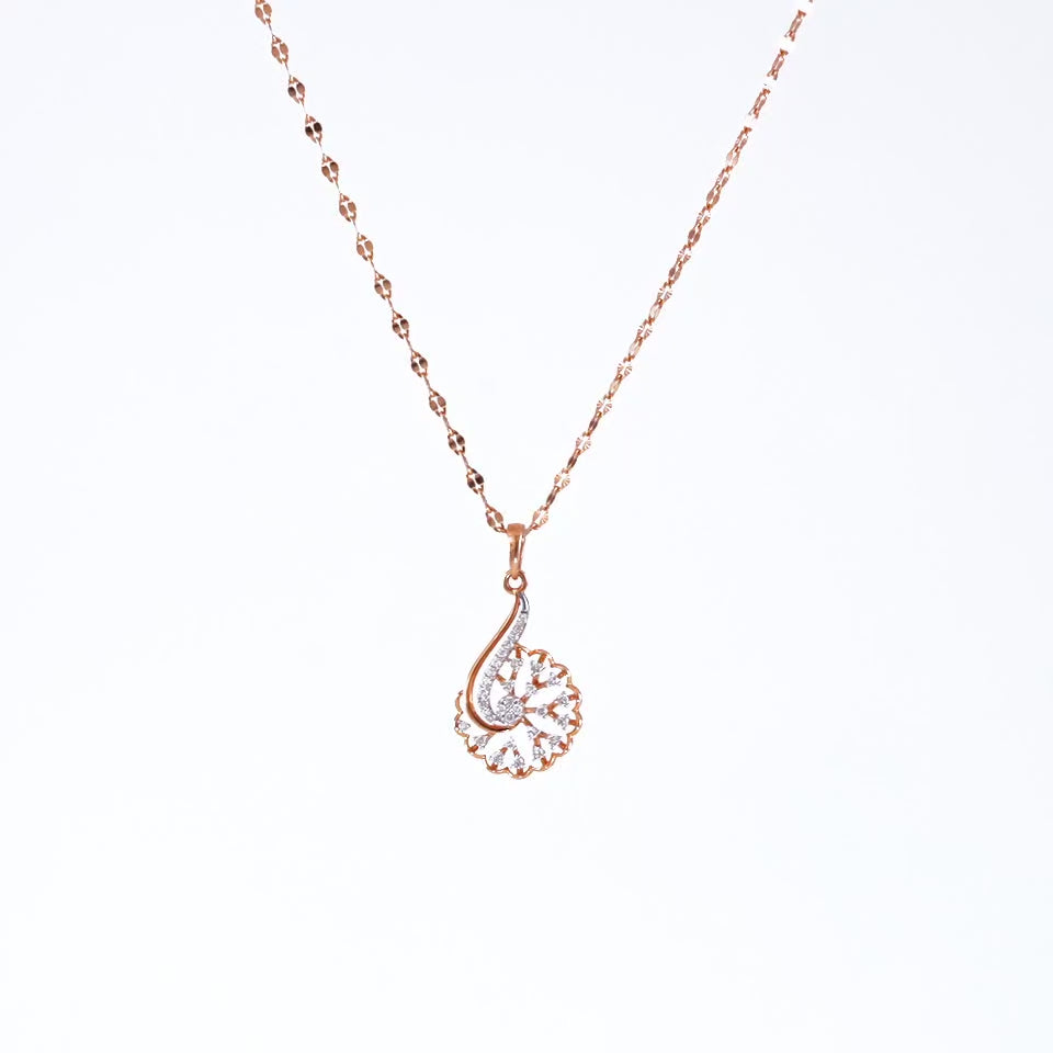 Oceanic Spiral Diamond Chain Pendant