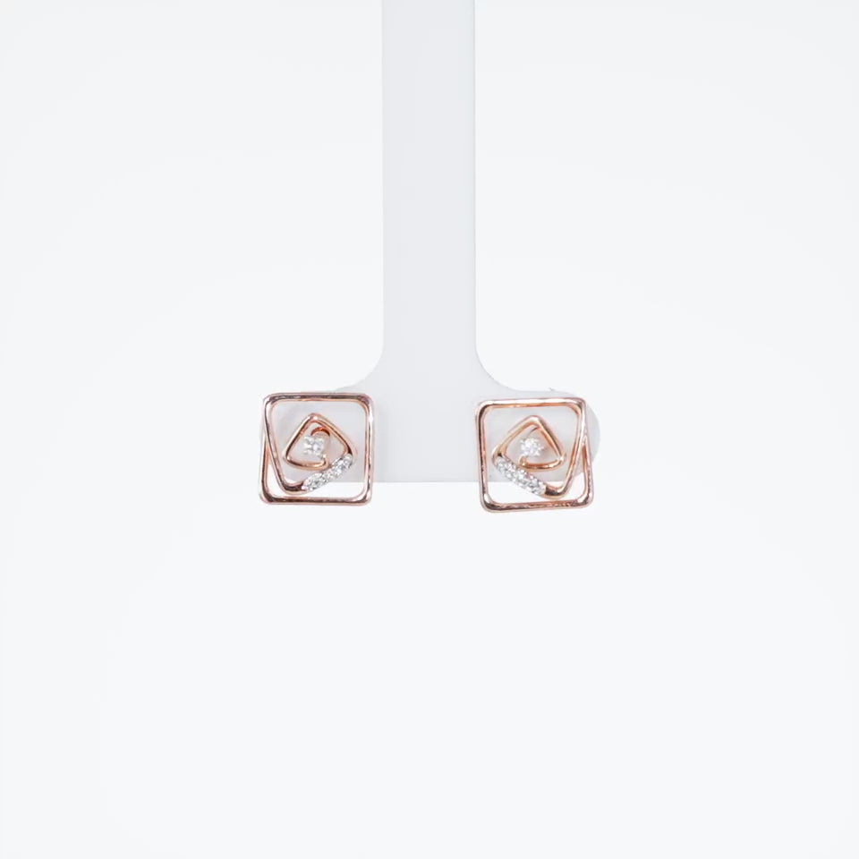 Centric Square Diamond Earrings