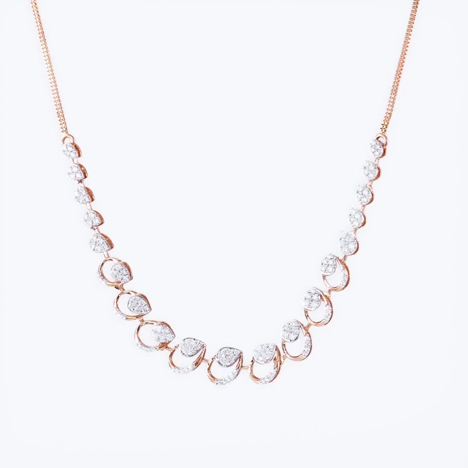 Ornate Ovals Diamond Necklace Set