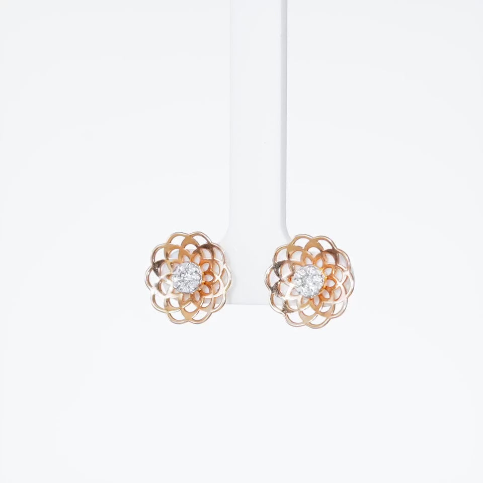 Intricate Mandala Diamond Earrings