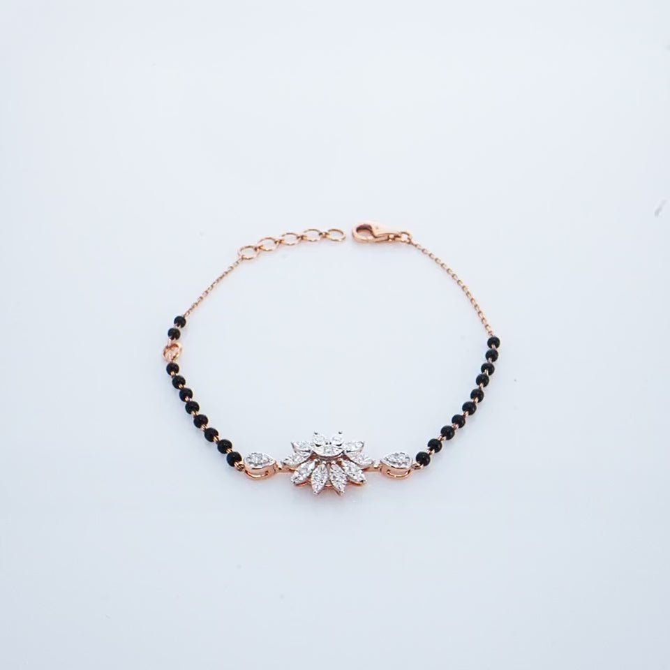 Shimmering Flora Diamond Mangalsutra Bracelet