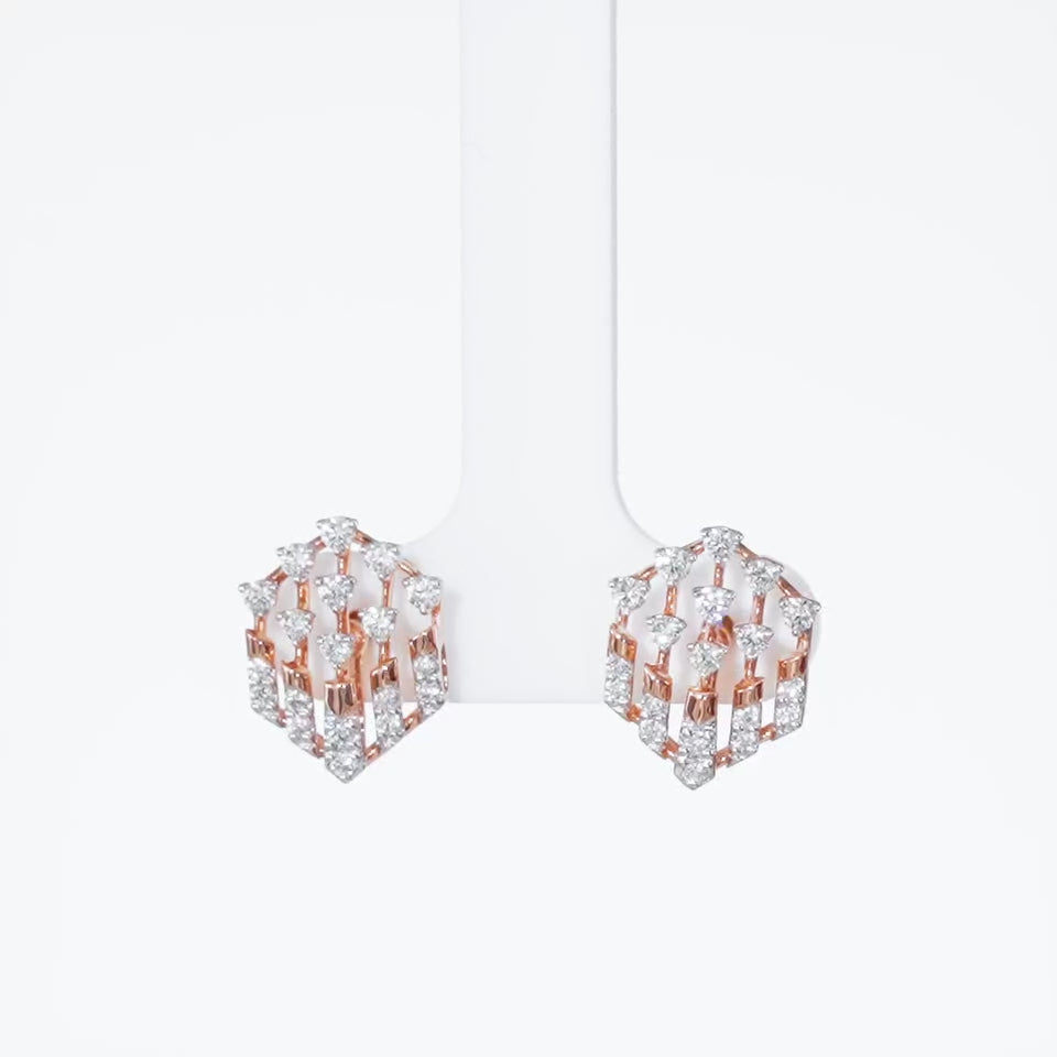 Tiered Prism Diamond Earrings